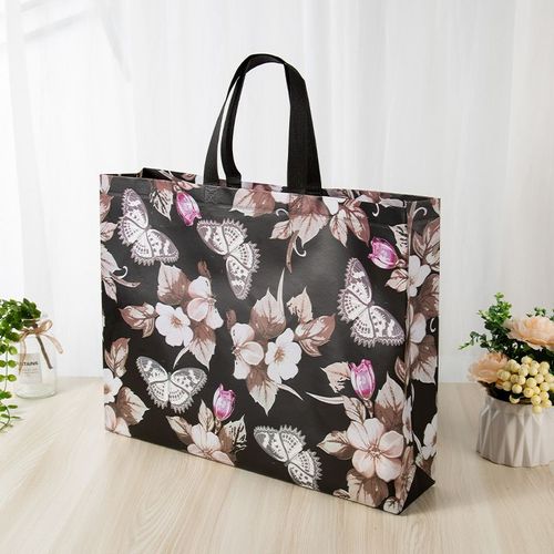 Folding Shopping Bag Eco Bag Takeaway Bag Non-woven Fabric Storage Bag Waterproof Butterfly Printing Shopping Pouch Grocery Bag