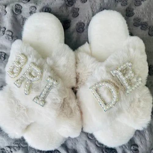 Bride Mrs mom Slippers Bachelorette Party Bridal Shower wedding engagement girls night Bach weekend Decoration honeymoon Gift