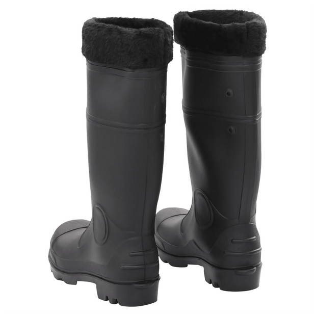 vidaXL Rian Boots with Removable Socks Black Size 39 PVC