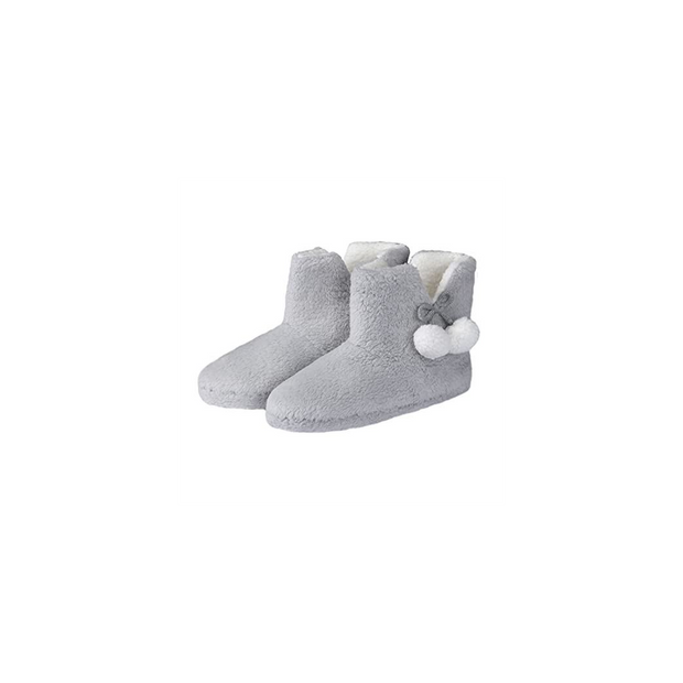 TEDDY BOOT SLIPPERS M GRY