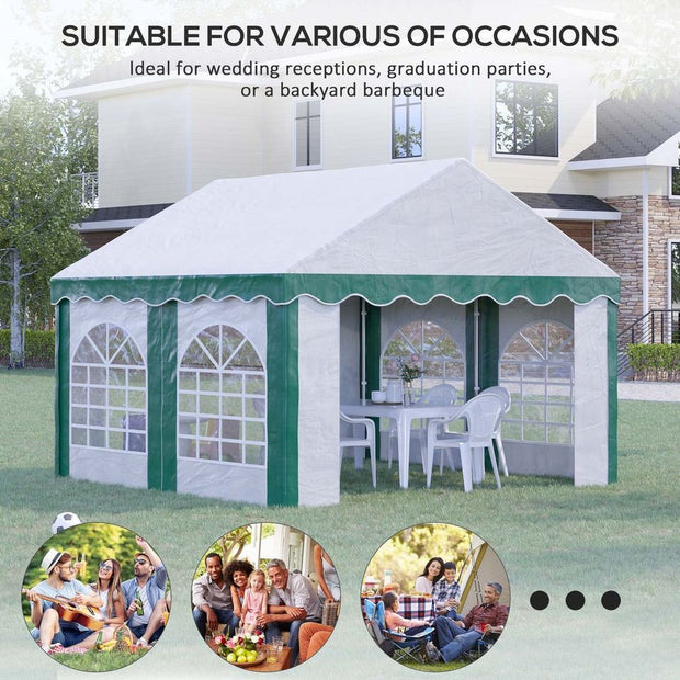 4 x 4m Marquee Gazebo, Party Tent with Double Doors for Wedding and Events