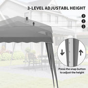 Outsunny Garden Pop up Gazebo Tent Party Water-resistant 2.5 x 2.5M Grey