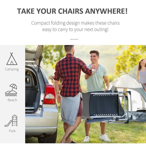 Outsunny 2 PCS Reclining Zero Gravity Chair Folding Lounger Cushion Dark Grey