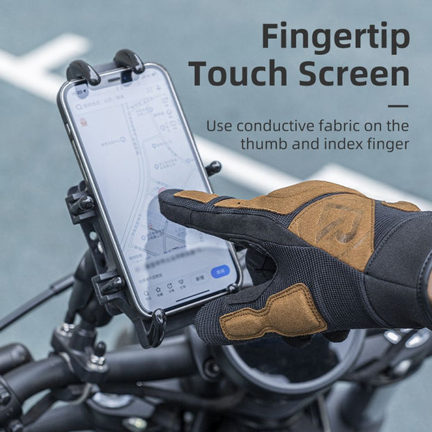 ROCKBROS Bicycle Gloves Men Women Screen Touch Motorcycle Gloves Spring Autumn Windproof Gloves MTB Full Finger Cycling Gloves