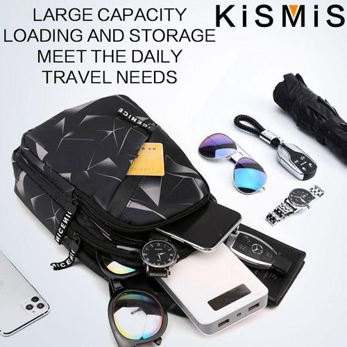 KISMIS New Canvas Bag - Men's and Women's Outdoor Sports Chest Bag, Casual Messenger Shoulder Bag, Sports Arm Bag, Crossbody Bag