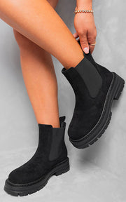 Chunky Chelsea Suede Ankle Boots