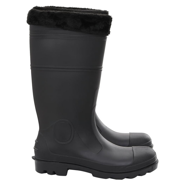 vidaXL Rian Boots with Removable Socks Black Size 45 PVC