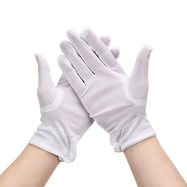 1 Pairs Women Men Gloves Black White Etiquette Thin Gloves Stretch Sunscreen Gloves Dance Tight Jewelry Gloves Driving Gloves