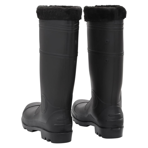 vidaXL Rian Boots with Removable Socks Black Size 45 PVC