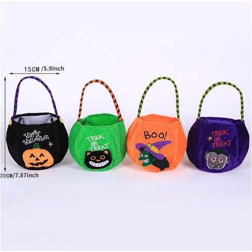 Halloween Candy Bag Decorative Cloth Bag Children's Handheld Pumpkin Bag Gift Bag Prop Accessories Supplies