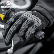 ROCKBROS Cycling Gloves Thermal Autumn Winter Gloves Windproof SBR Touch Screen Bike Gloves Full Finger Shockproof Sport Gloves