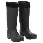 vidaXL Rain Boots Black Size 38 PVC