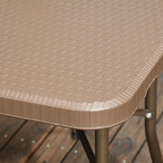 7 PCs HDPE Molding Design Resin Rattan Dining Set, Foldable Table & Chairs
