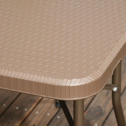 7 PCs HDPE Molding Design Resin Rattan Dining Set, Foldable Table & Chairs