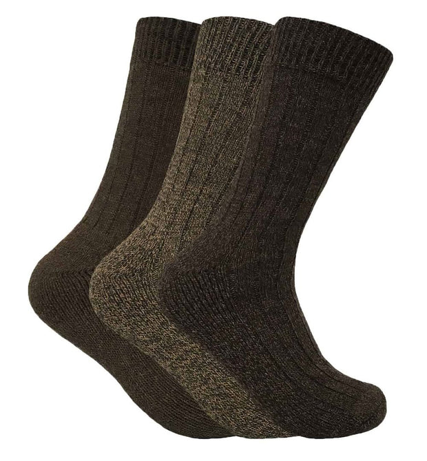 3 Pairs Mens Wool Blend Socks