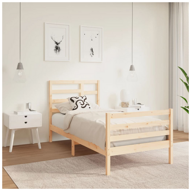 Bed Frame Solid Wood 75x190 cm to 200 x 200 cm