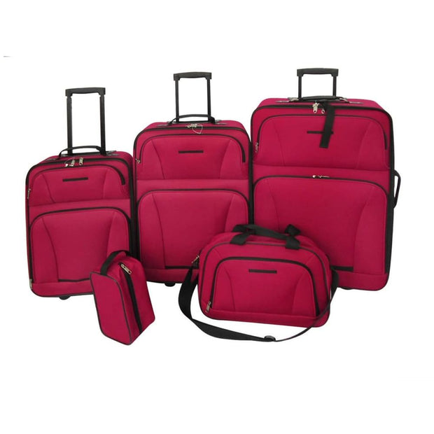 Five Piece Travel Luggage Set Black