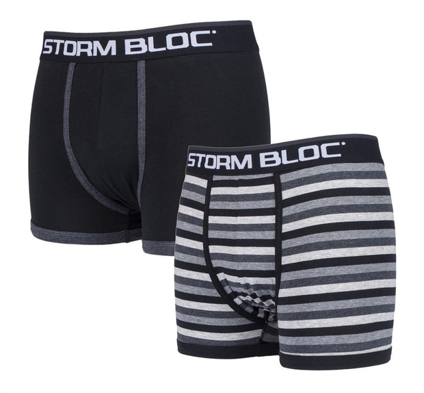 Storm Bloc - 2 Pairs Mens Cotton Boxer Trunks