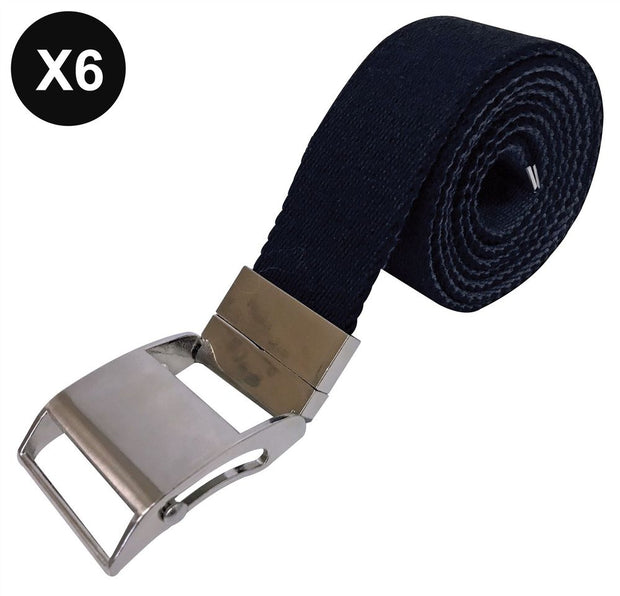 6 Pack Mens Polyester Belt with Slide Buckle