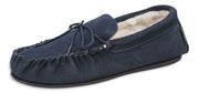 Nordvek Womens Sheepskin Suede Moccasin Slippers With Rubber Sole - 430-100