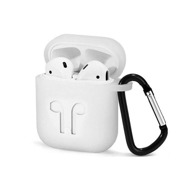 Airpod Case With Carabiner and Rope - White