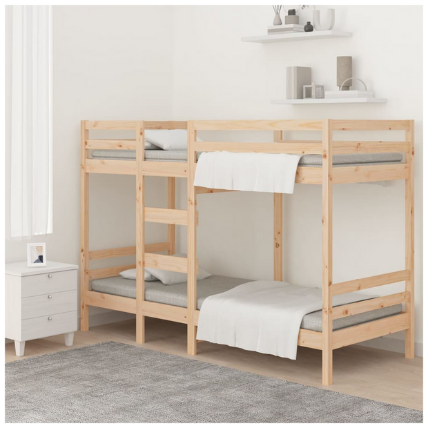 Bunk Bed 75 x 190 cm to 90x200 cm Solid Wood Pine