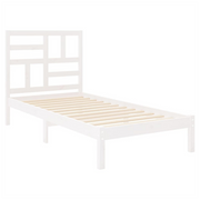 Bed Frame White Solid Wood 90x190 cm 3FT Single