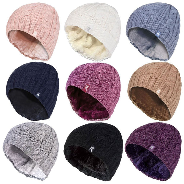 Heat Holders - Ladies Cable Knit Hat