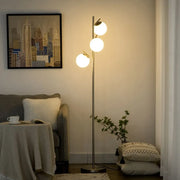 Modern Floor Lamp for Living Room Bedroom, 3 Light Tree Standing Lamp, Silver