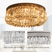 Crystal Ceiling Light Chandeliers Stainless Steel Pendant Silver