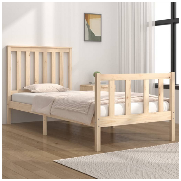 Bed Frame Solid Wood Pine 75x190 cm to 140 x 190 cm