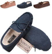 Nordvek Mens  Suede Moccasin Slippers With Suede Sole - 423-100