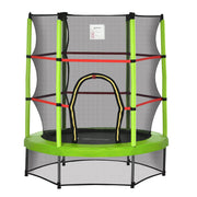 Kids Trampoline Mini Bouncer w/ Enclosure Net Age 3-6 Years Green HOMCOM