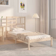 Bed Frame White Solid Wood 90x190 cm 3FT Single