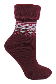 Ladies Turnover Top Wool Bed Socks