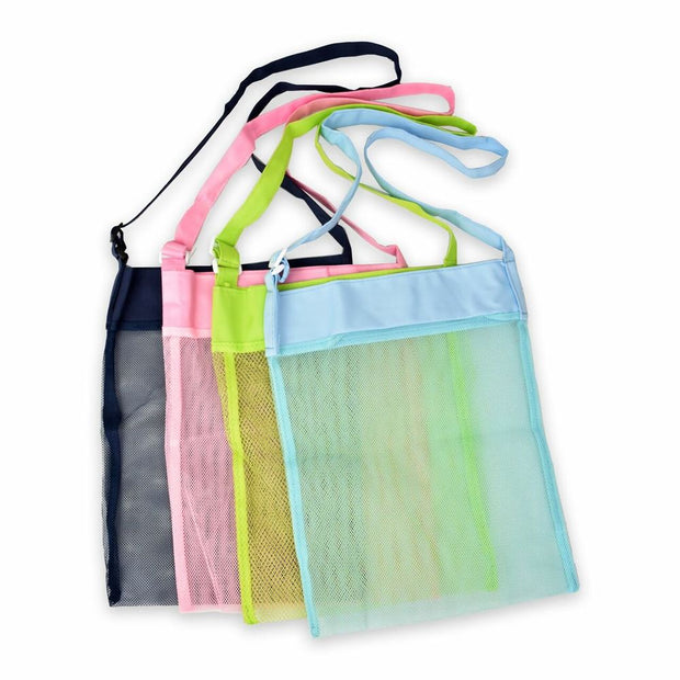 Set of 4 Beach Shell Bags for Kids Colorful Mesh Beach Bags Kids Sea