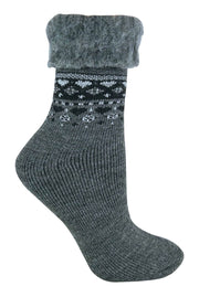 Ladies Turnover Top Wool Bed Socks