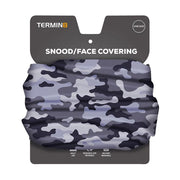 3 Pack Termin8 Snood and Face Covering, Grey Camo, Black & Light Grey