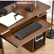 Computer Office Desk Table Workstation w/  Keyboard Tray, Drawer, Brown HOMCOM