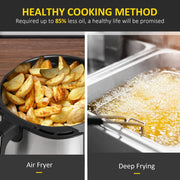 Air Fryer 4.5L 1500W with Digital Display Rapid Air Circulation Timer HOMCOM