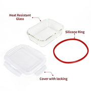 10 PCs Rectangle Round Square Airtight Glass Food Containers with Lids -Storage Kitchen Containers