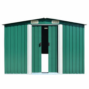 Garden Shed 257x298x178 cm to 257x580x181 cm Metal Green