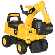 HOMCOM CAT Licensed Kids Construction Ride-On Digger w/ Shovel, for 1-3 Years