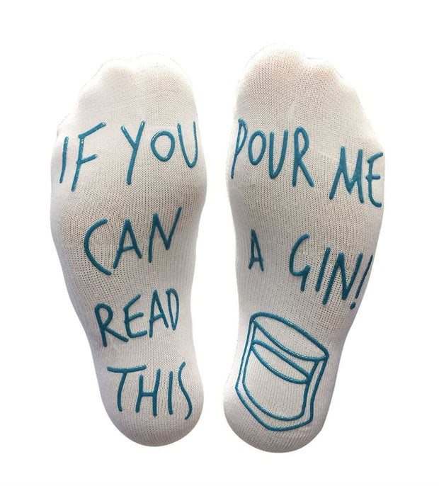 If You Can Read This Pour Me A Gin' Funny Socks for Men or Women