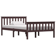 Contemporary Bed Frame White Solid Pinewood