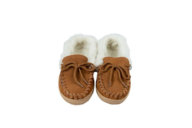 Nordvek Childrens Suede Moccasin Slippers - Rubber Sole - 435-100