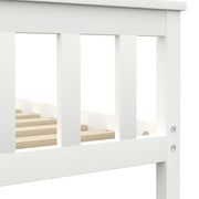 Contemporary Bed Frame White Solid Pinewood