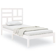 Bed Frame White Solid Wood 90x190 cm 3FT Single