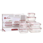 8 PCs Rectangle Square  Airtight Glass Food Containers with Lids Storage Kitchen Containers