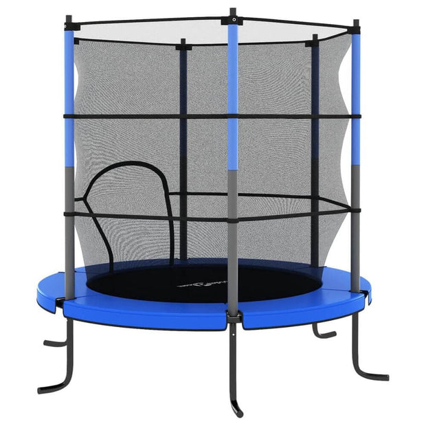 Trampoline with Safety Net Round 140x160 cm Blue